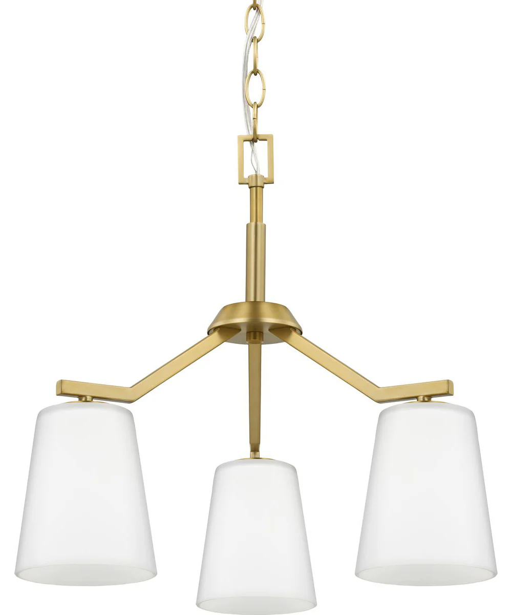 Vertex 3-Light Etched White Convertible Chandelier Brushed Gold - Image 9