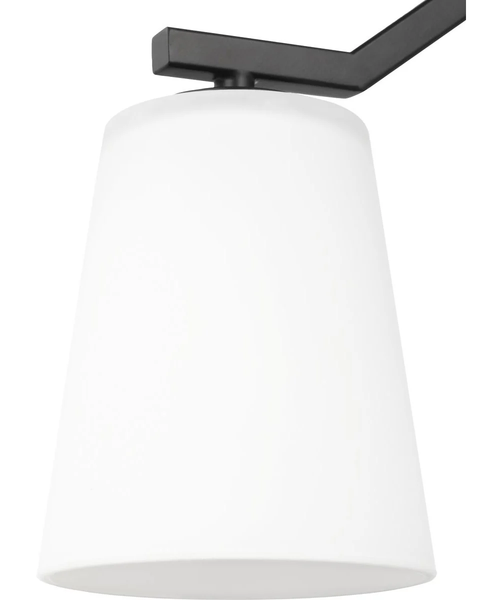 Vertex 3-Light Etched White Convertible Chandelier Matte Black - Image 12