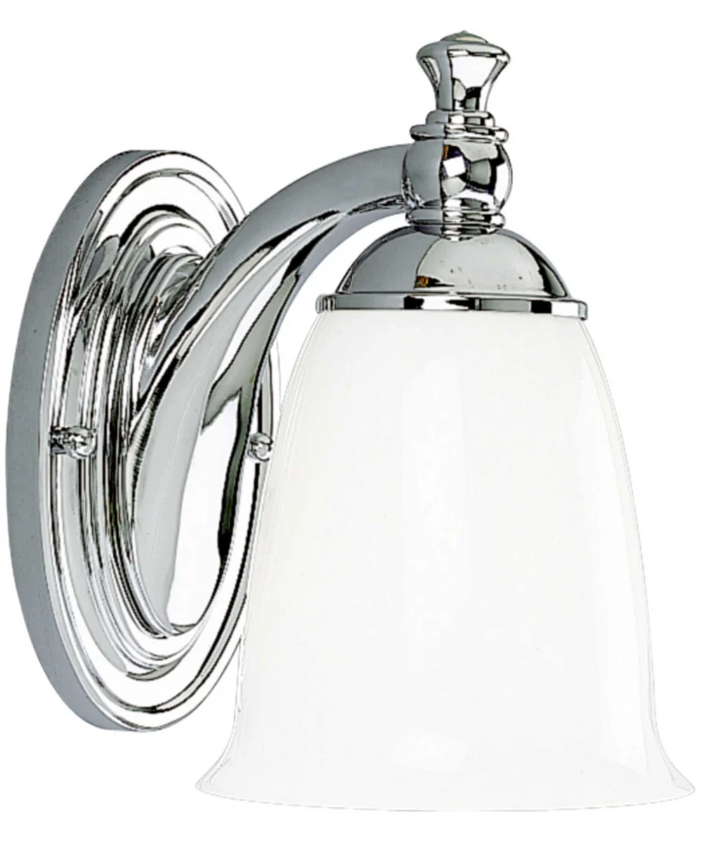 Victorian 1-Light White Opal Glass Farmhouse Bath Vanity Light Polished Chrome - Image 5