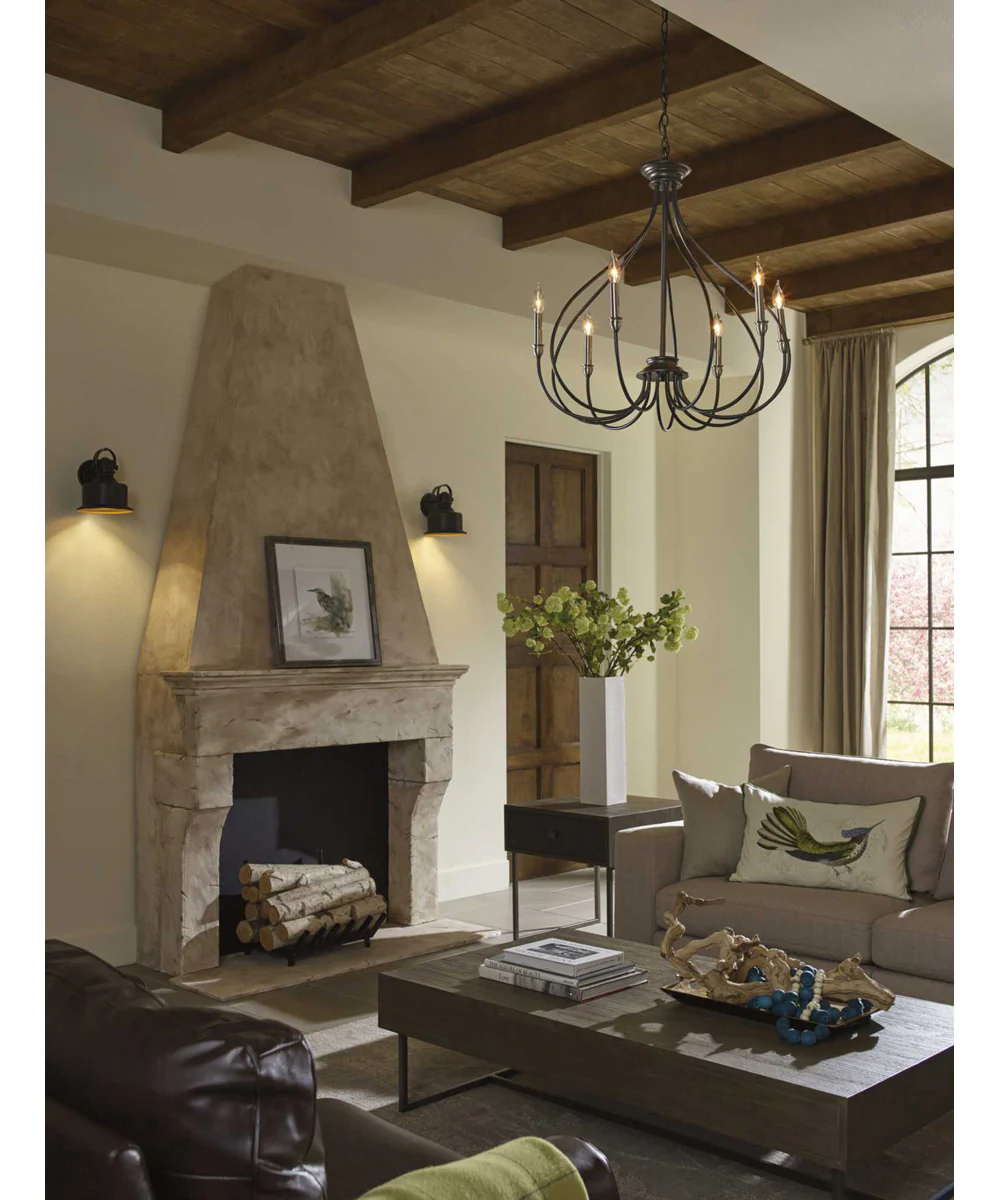 Whisp 6-Light Farmhouse Chandelier Light Graphite - Image 2
