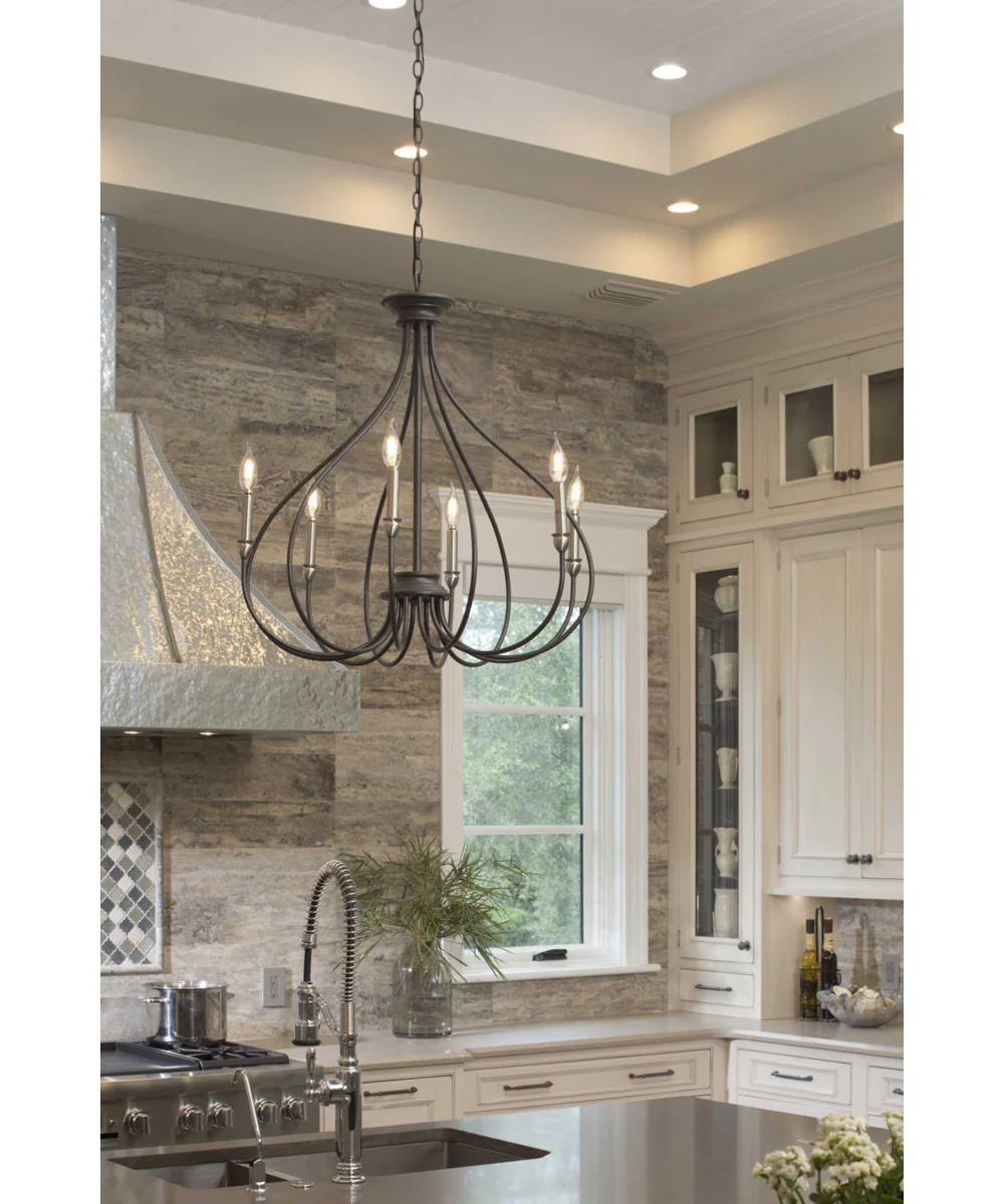 Whisp 6-Light Farmhouse Chandelier Light Graphite - Image 4