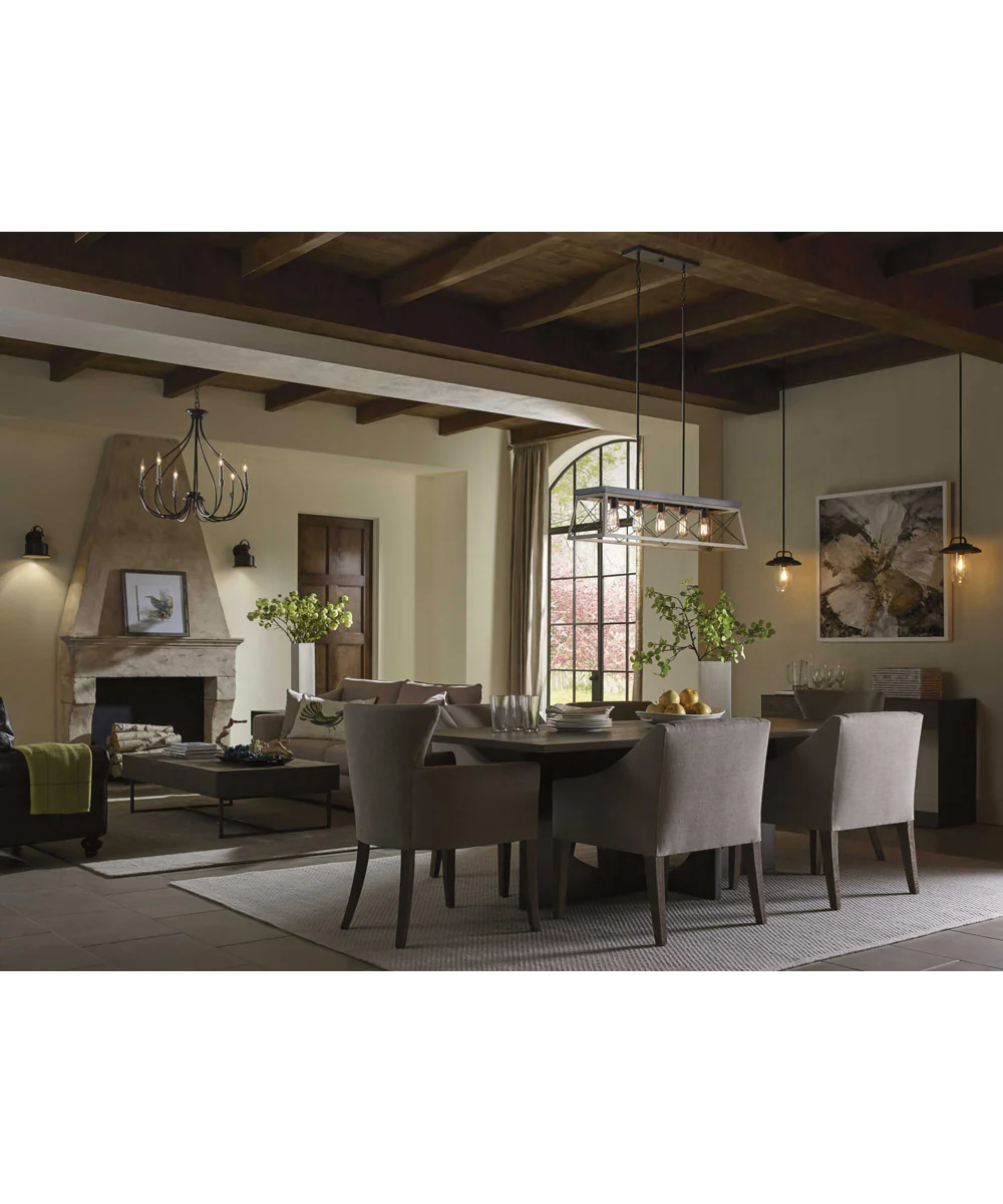Whisp 6-Light Farmhouse Chandelier Light Graphite - Image 5