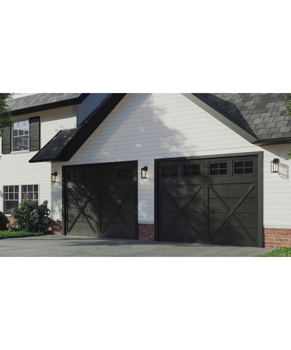 Whitmire  1-Light with Aged Oak Accents Clear Seeded Glass Farmhouse Outdoor Wall Lantern Light Matte Black - Image 2