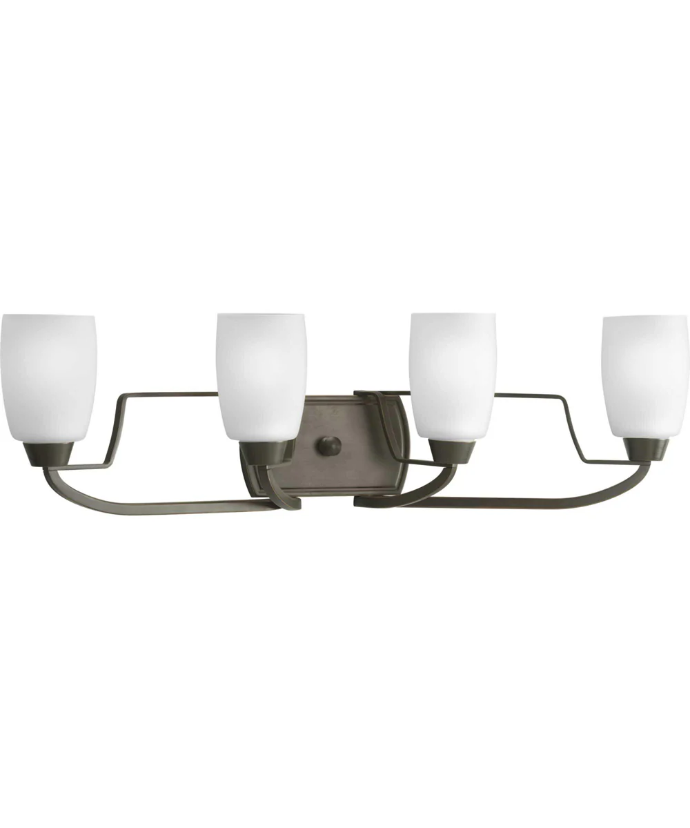 Wisten 4-Light Etched Glass Modern Bath Vanity Light Antique Bronze