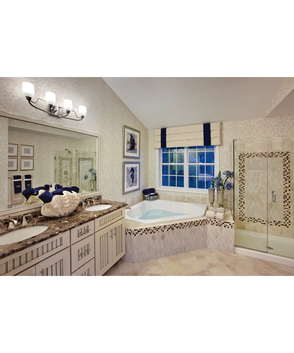 Wisten 4-Light Etched Glass Modern Bath Vanity Light Brushed Nickel - Image 2