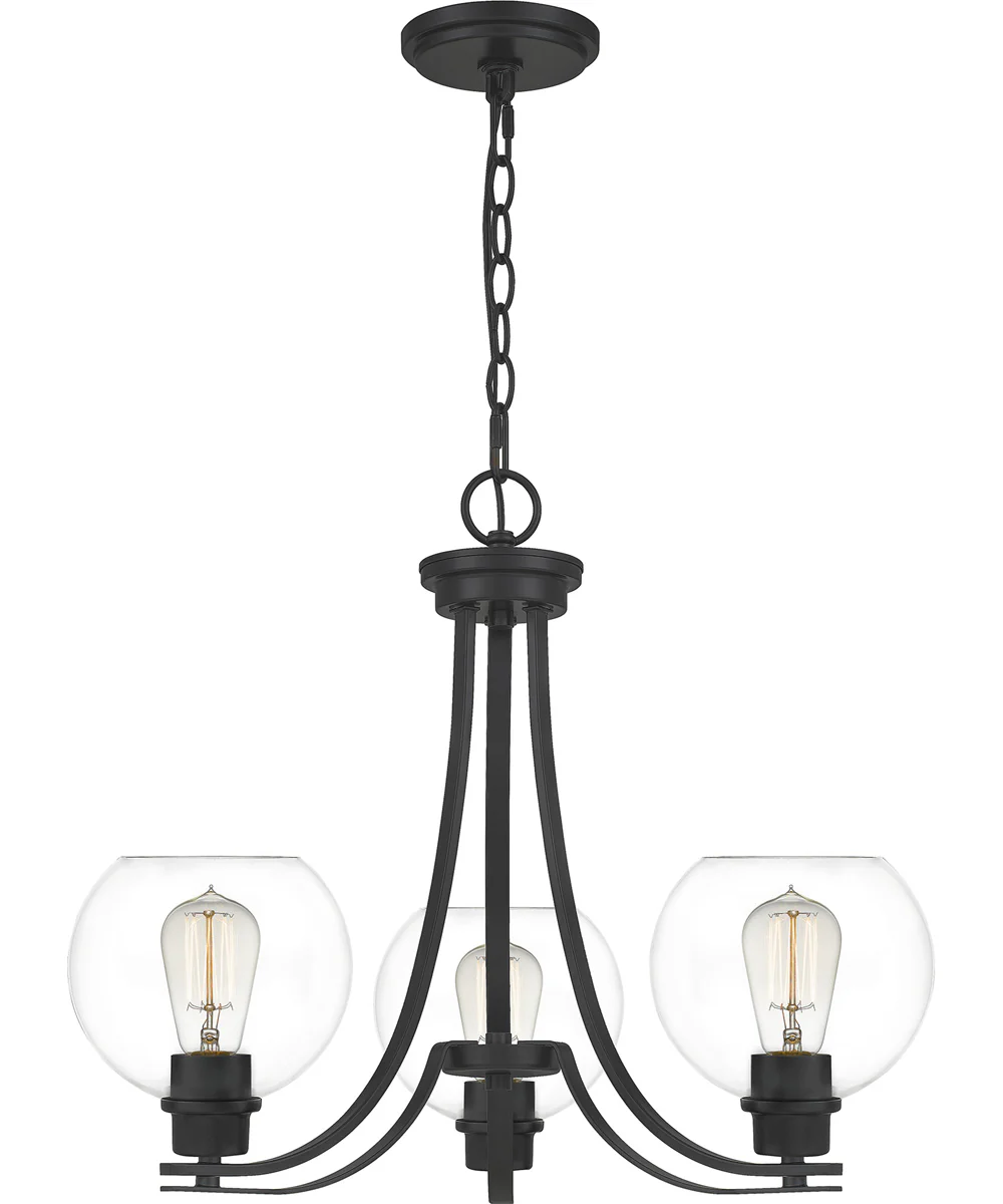 Pruitt 3-light Chandelier Matte Black - Image 2