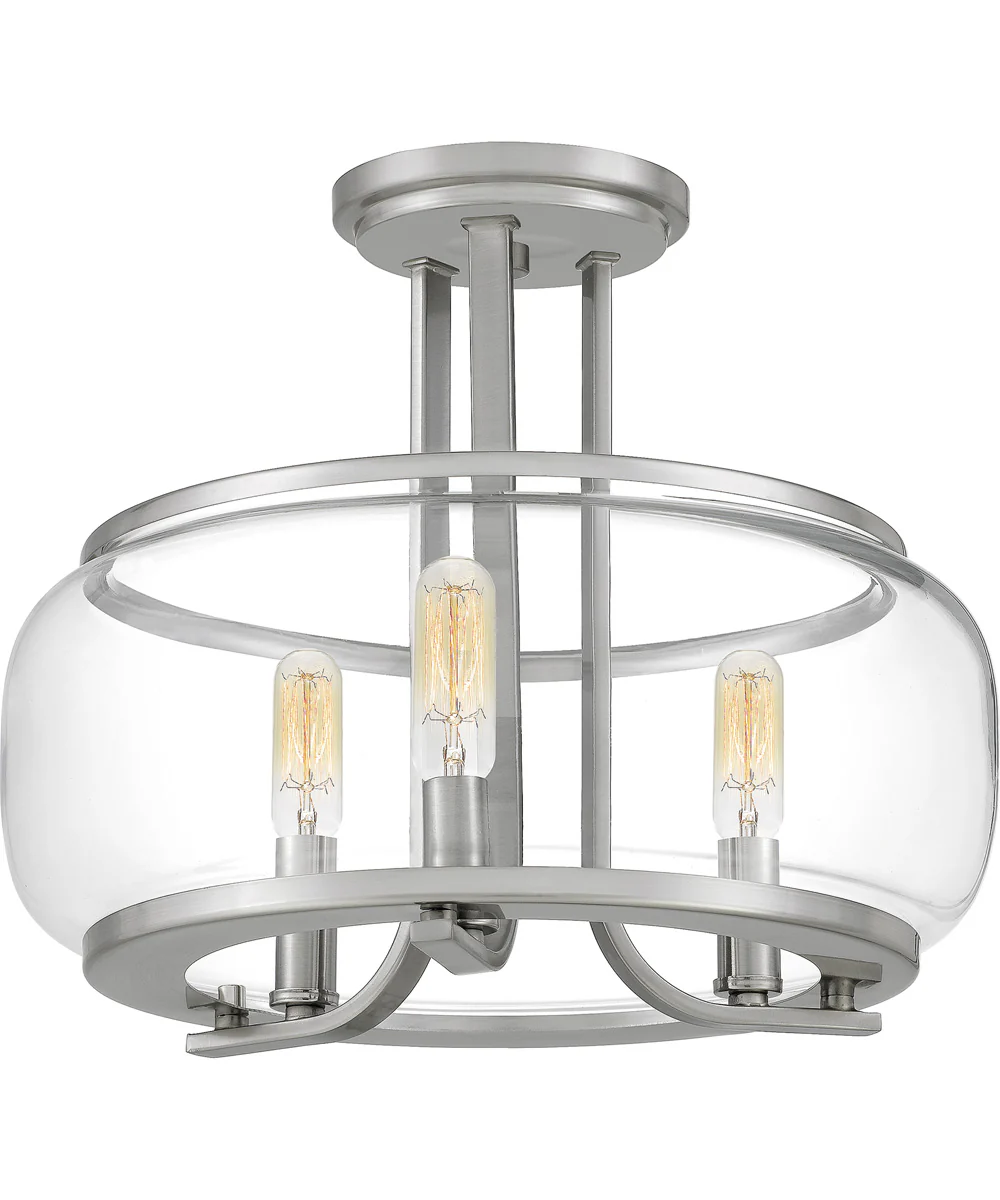 Pruitt Medium 3-light Semi Flush Mount Brushed Nickel - Image 4