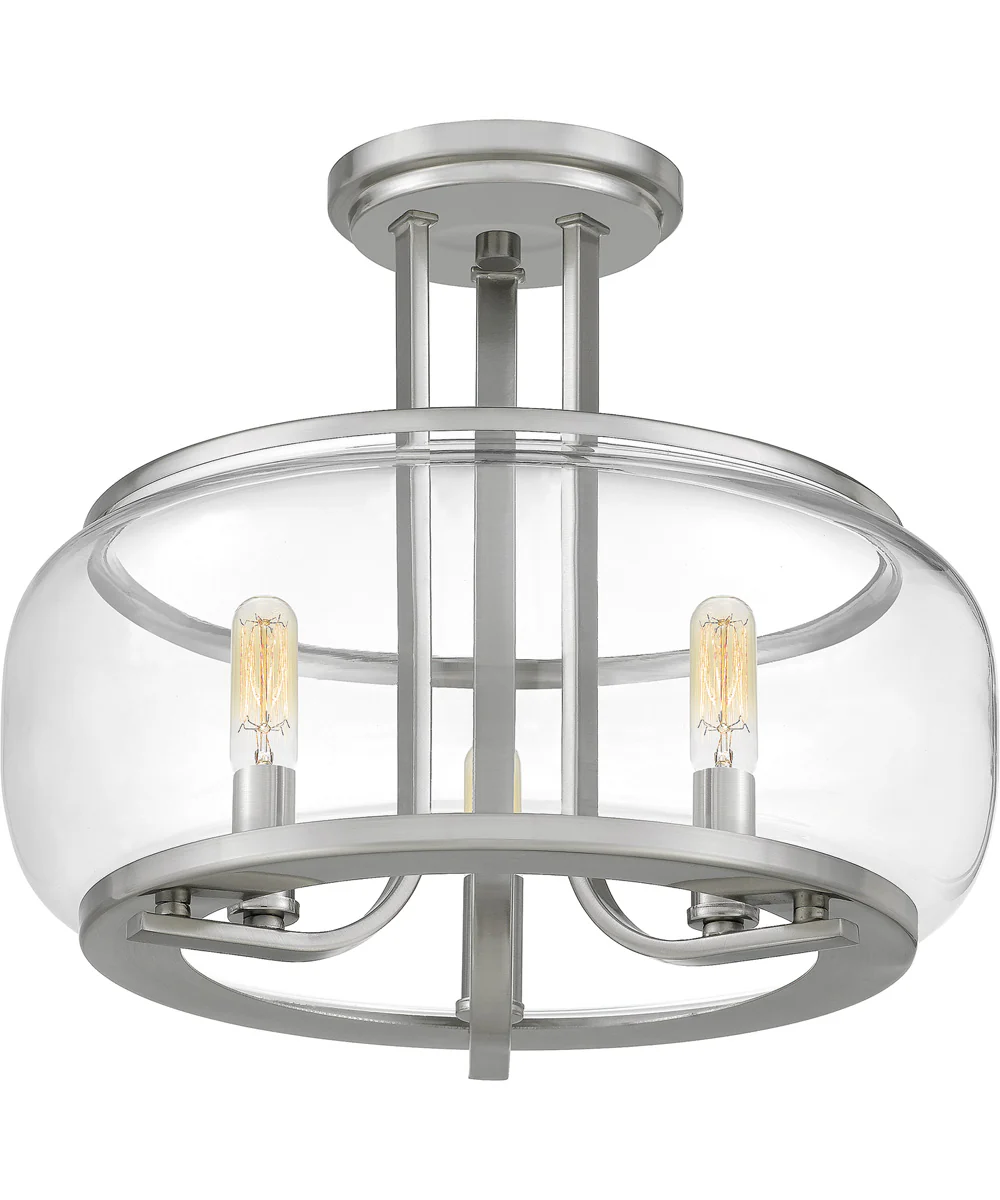 Pruitt Medium 3-light Semi Flush Mount Brushed Nickel - Image 5