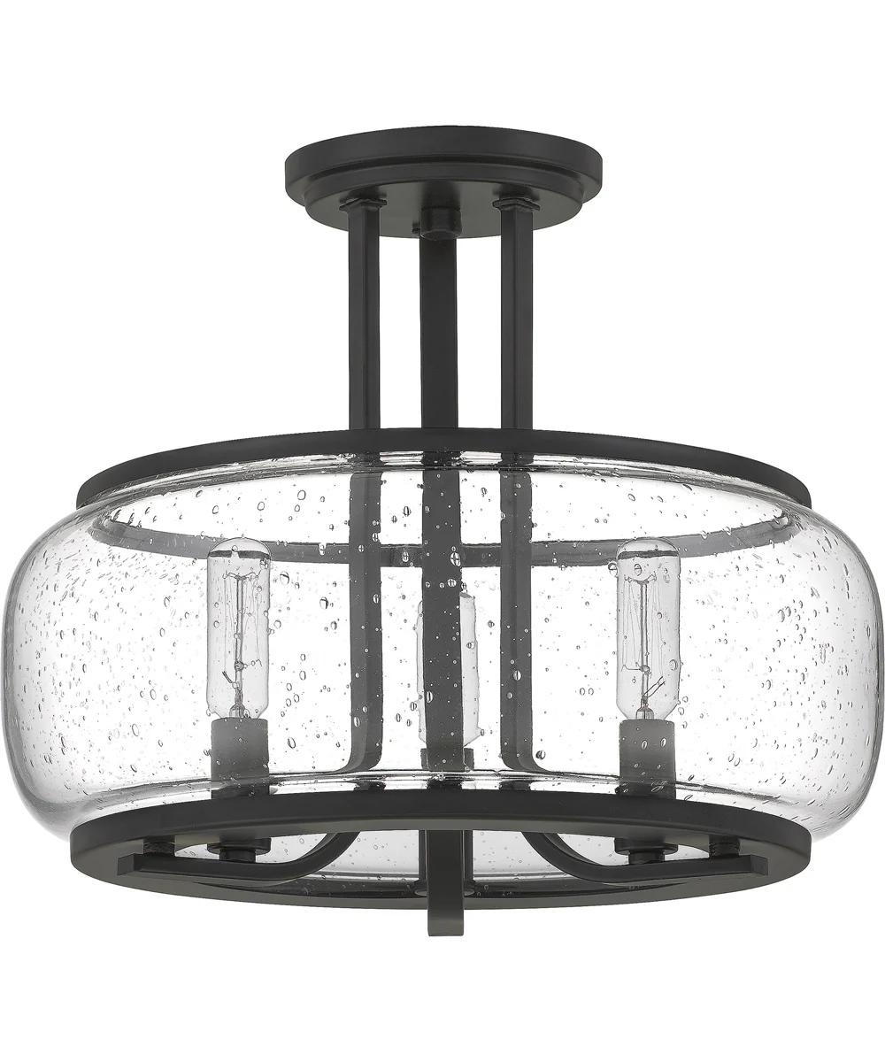 Pruitt Medium 3-light Semi Flush Mount Matte Black - Image 3