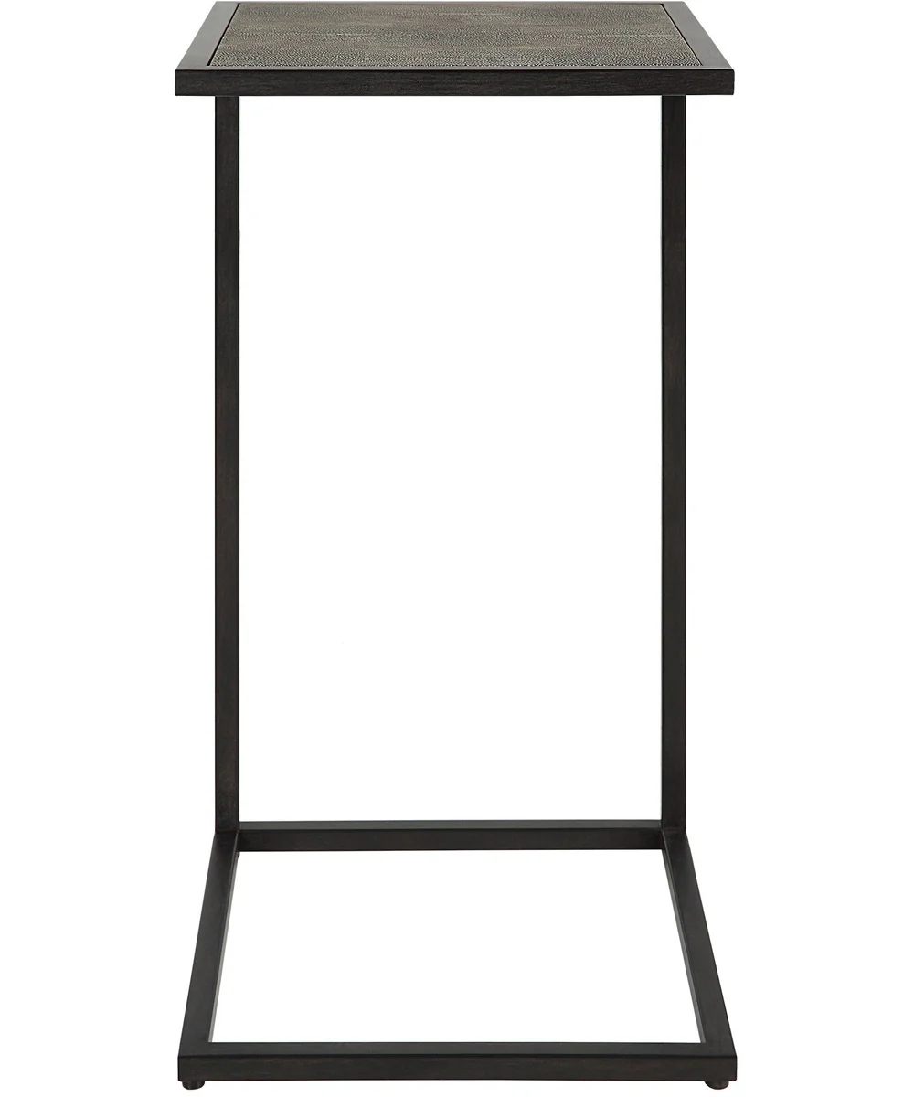 Pull-up-style Table in Antique Black with Gray Shagreen