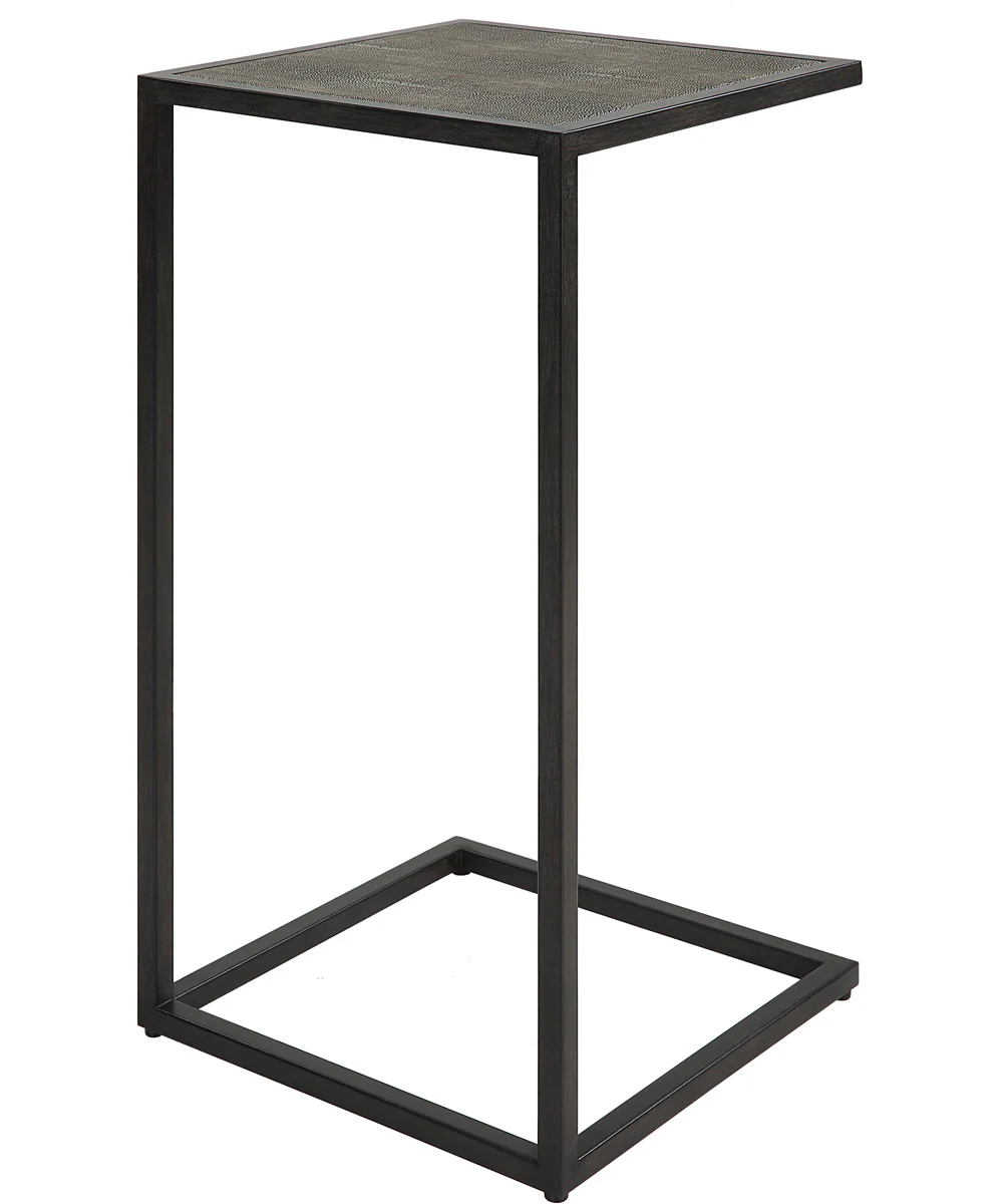 Pull-up-style Table in Antique Black with Gray Shagreen - Image 6