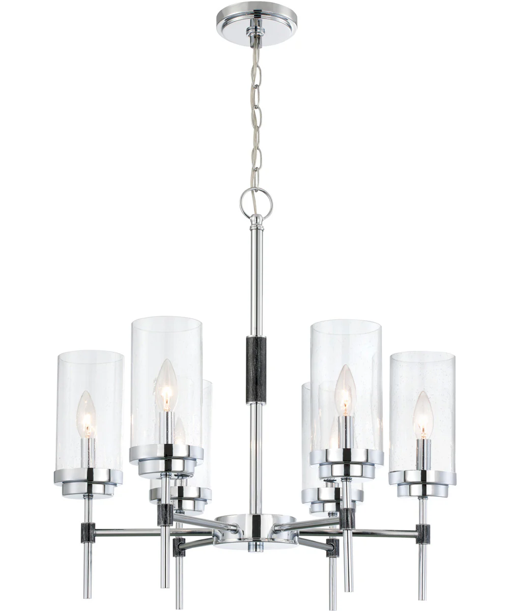 Quintana 6-Light 6-Light Chandeliers Chrome/Glass Shade