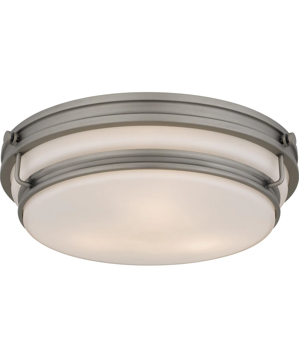 Quoizel Flush Mount Medium 3-light Flush Mount Antique Nickel