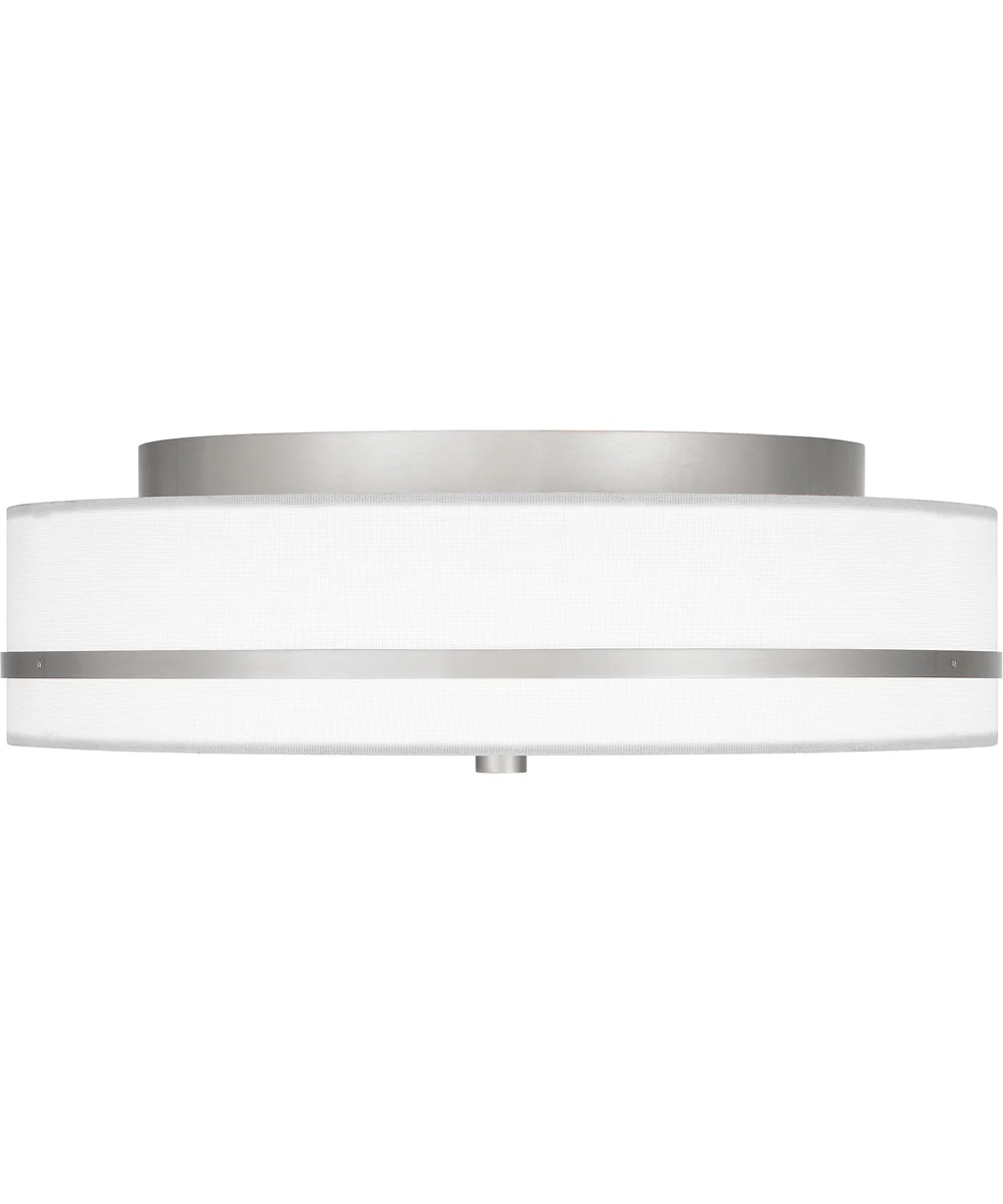 Quoizel Flush Mount Medium 3-light Flush Mount Brushed Nickel - Image 3