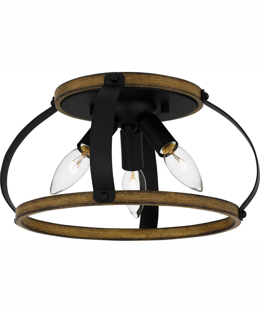 Quoizel Flush Mount Medium 3-light Flush Mount Matte Black - Image 2