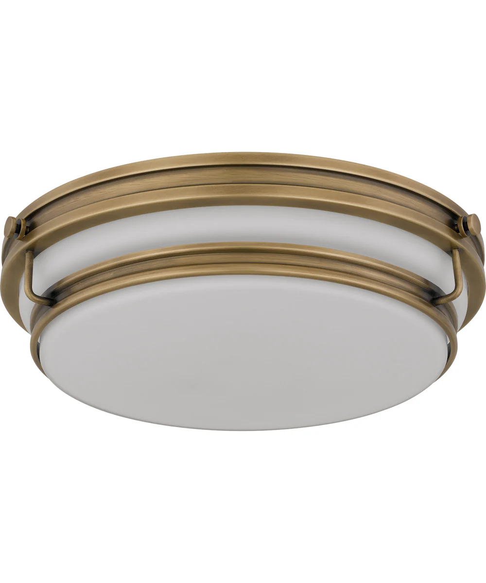 Quoizel Flush Mount Medium 3-light Flush Mount Weathered Brass - Image 2