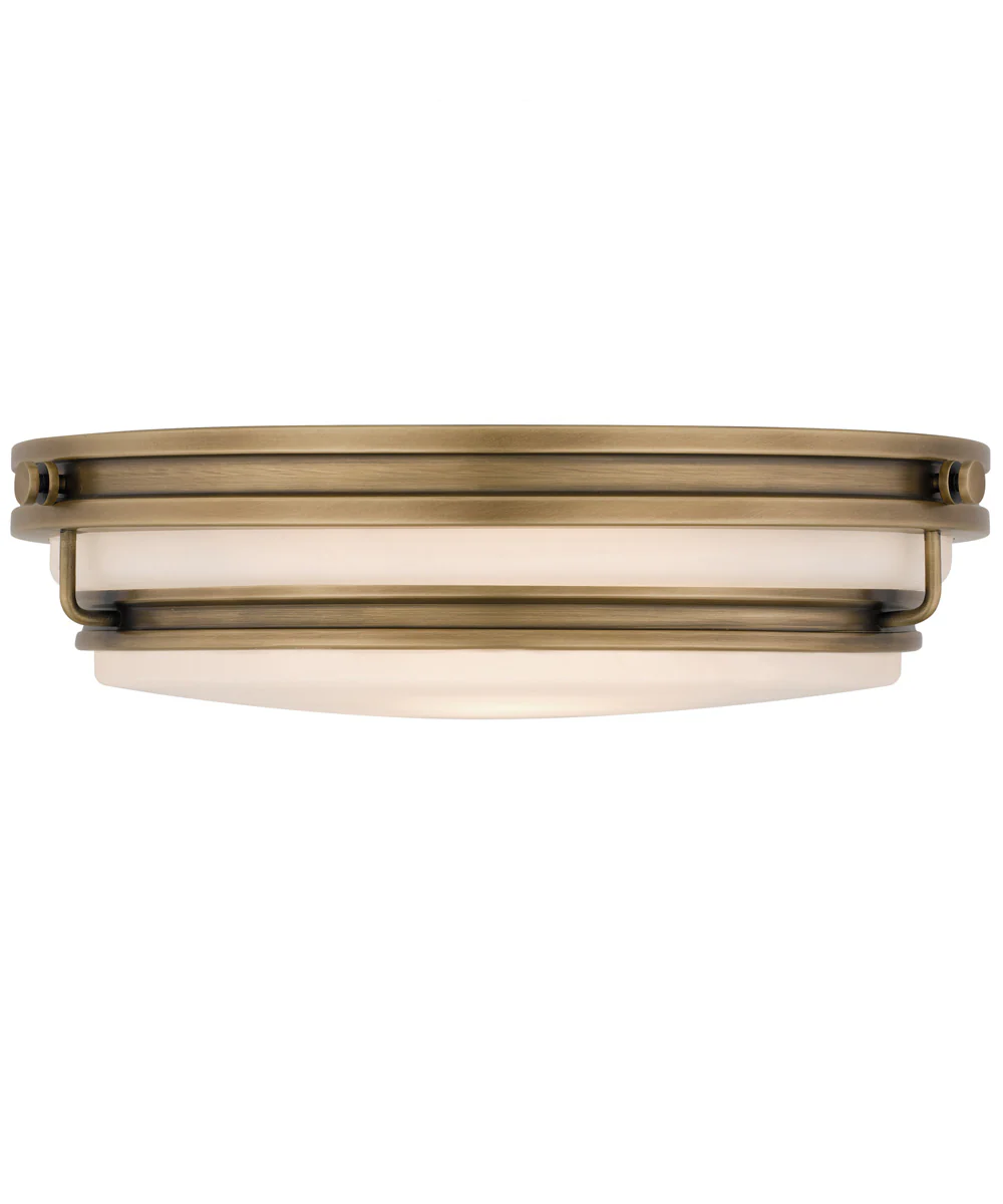 Quoizel Flush Mount Medium 3-light Flush Mount Weathered Brass - Image 3