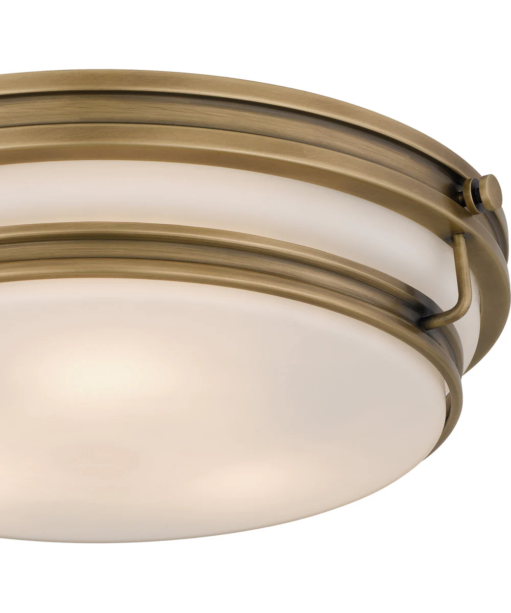 Quoizel Flush Mount Medium 3-light Flush Mount Weathered Brass - Image 5