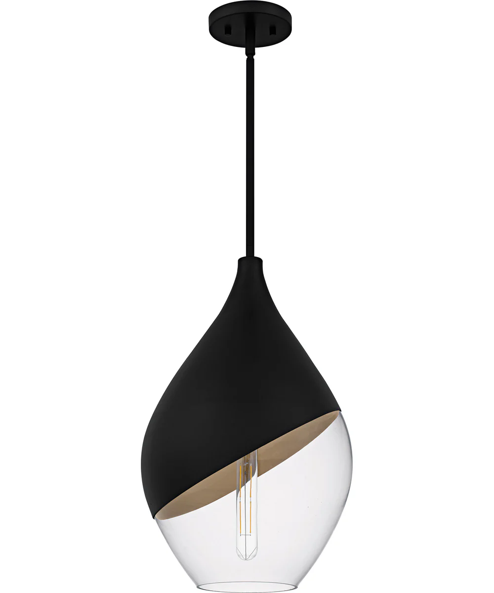 Drover 1-Light 12"W Matte Black Pendant Ceiling Light - Image 2