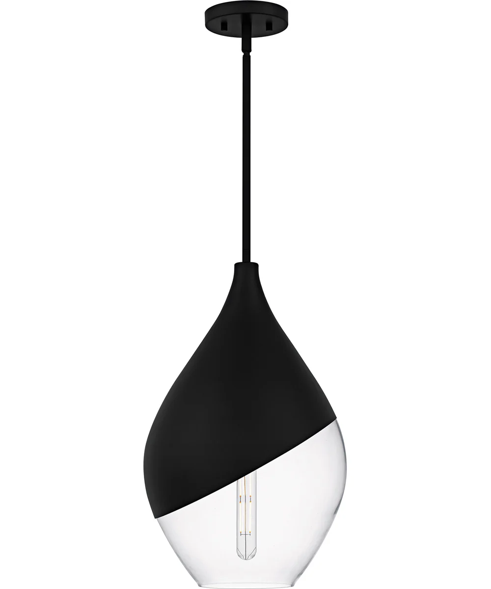 Drover 1-Light 12"W Matte Black Pendant Ceiling Light - Image 3