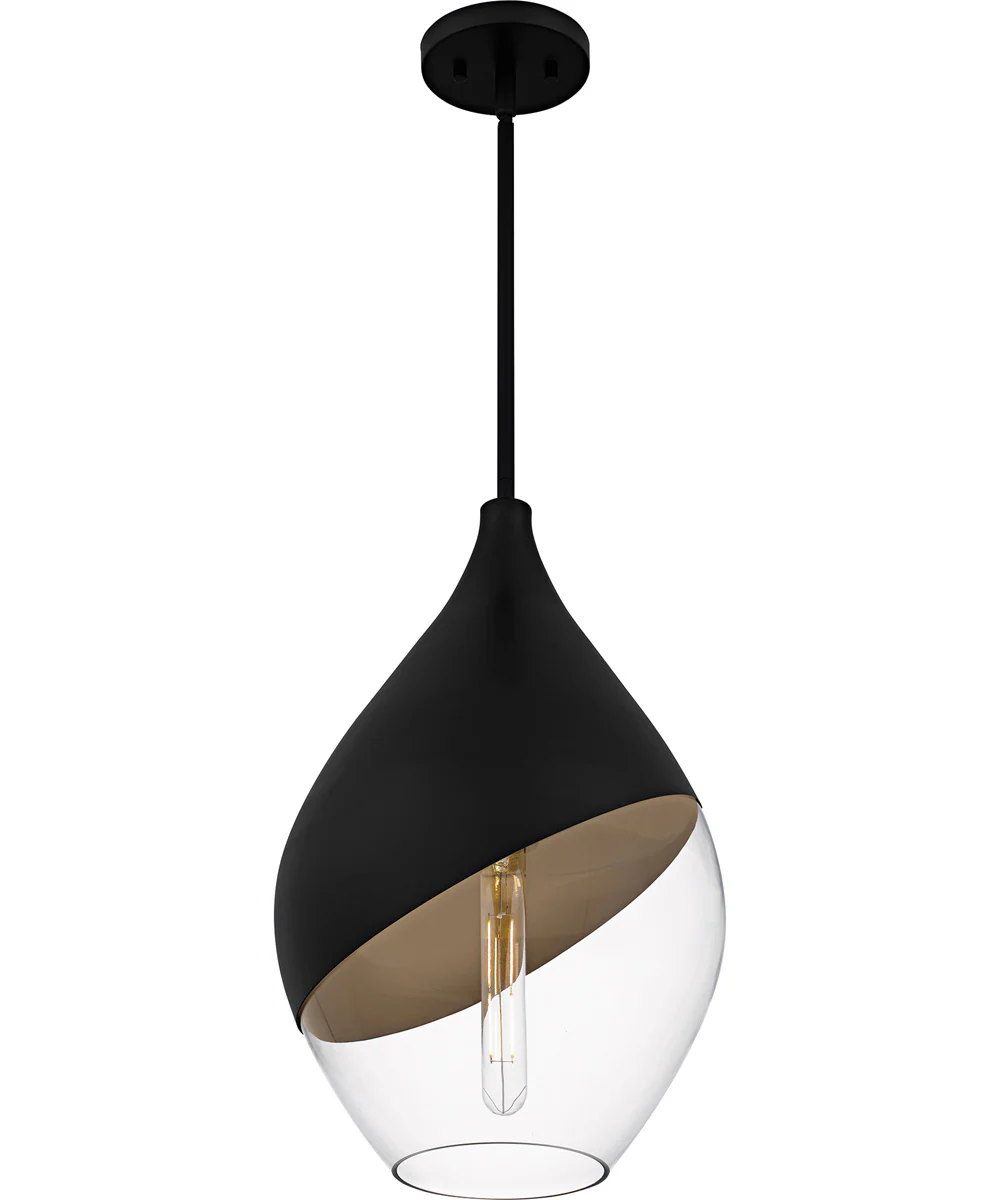 Drover 1-Light 12"W Matte Black Pendant Ceiling Light - Image 4