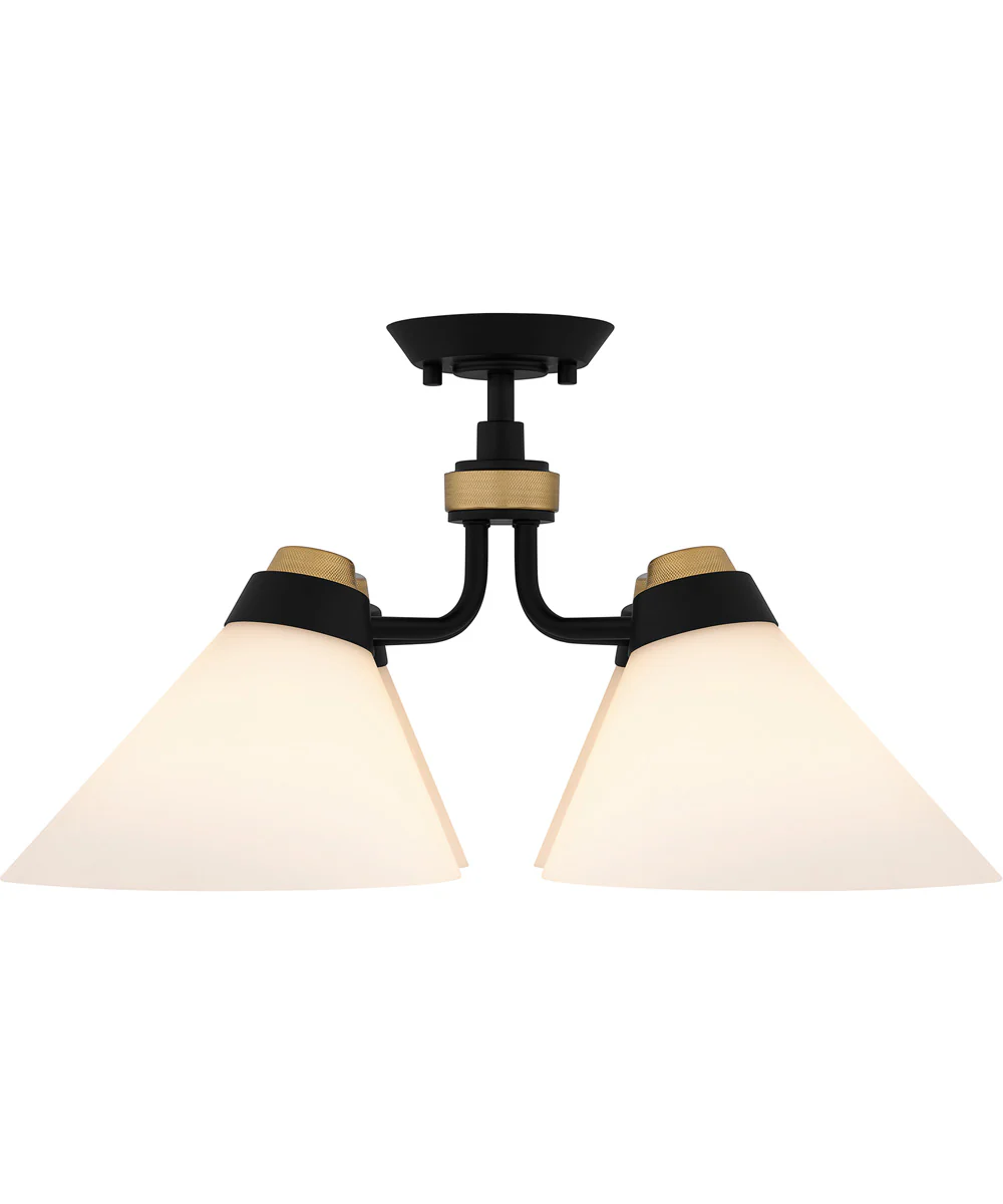 Quoizel Semi-Flush Mount Extra Large 4-light Semi Flush Mount Matte Black - Image 3