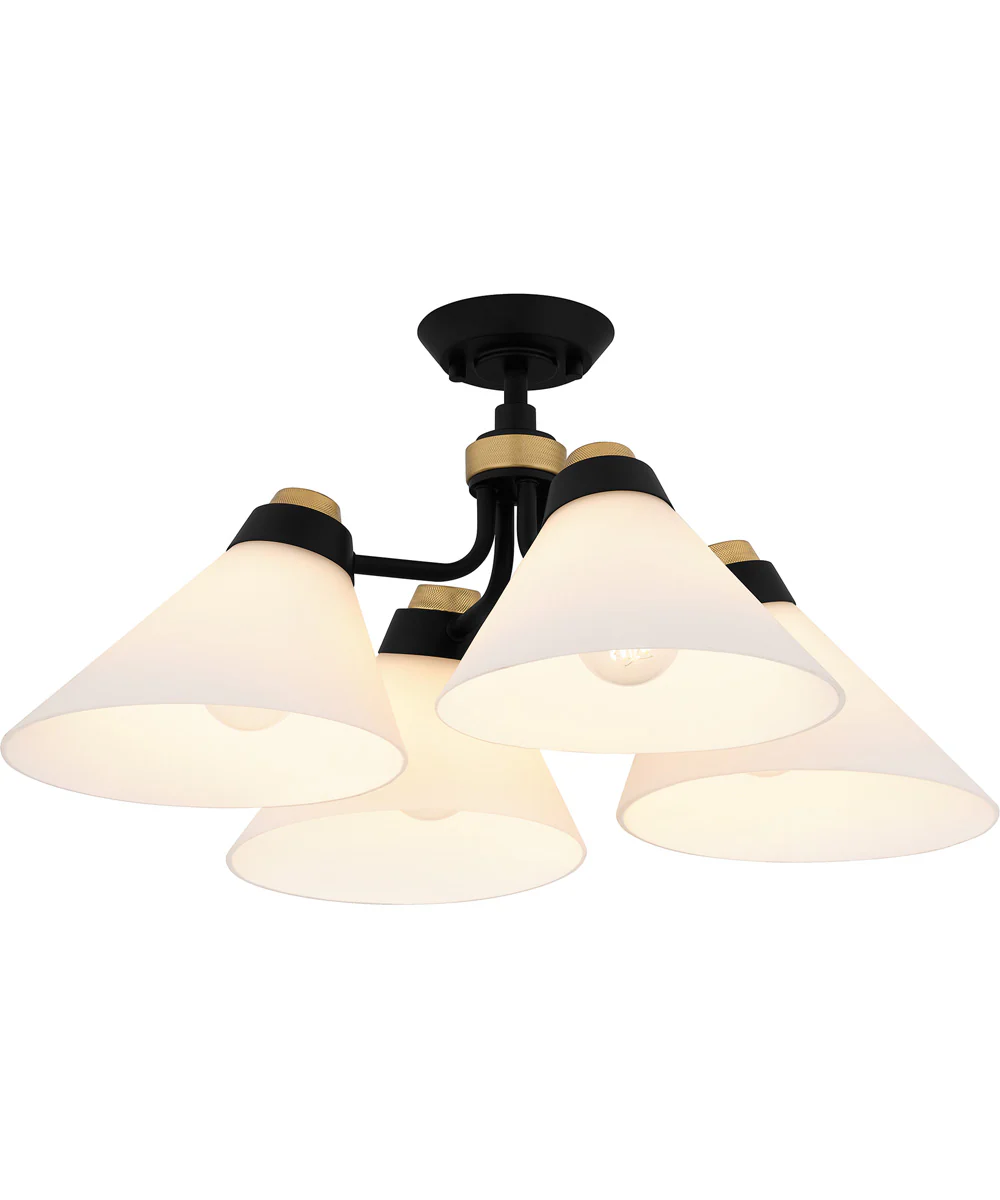 Quoizel Semi-Flush Mount Extra Large 4-light Semi Flush Mount Matte Black - Image 4