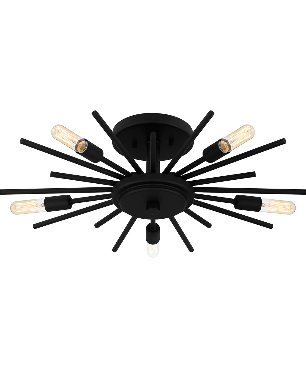 Quoizel Semi-Flush Mount Extra Large 5-light Semi Flush Mount Matte Black - Image 4