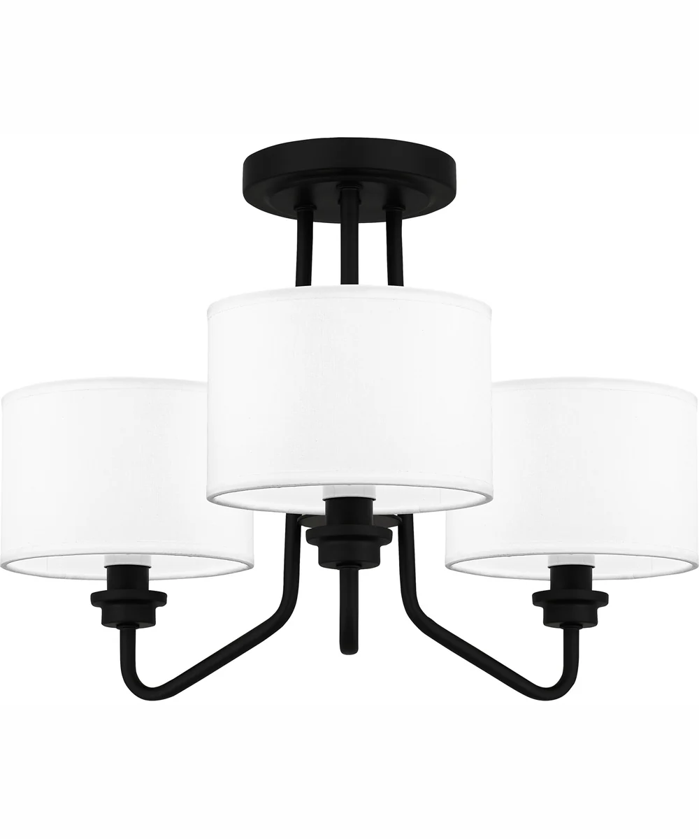 Quoizel Semi-Flush Mount Large 3-light Semi Flush Mount Matte Black - Image 2