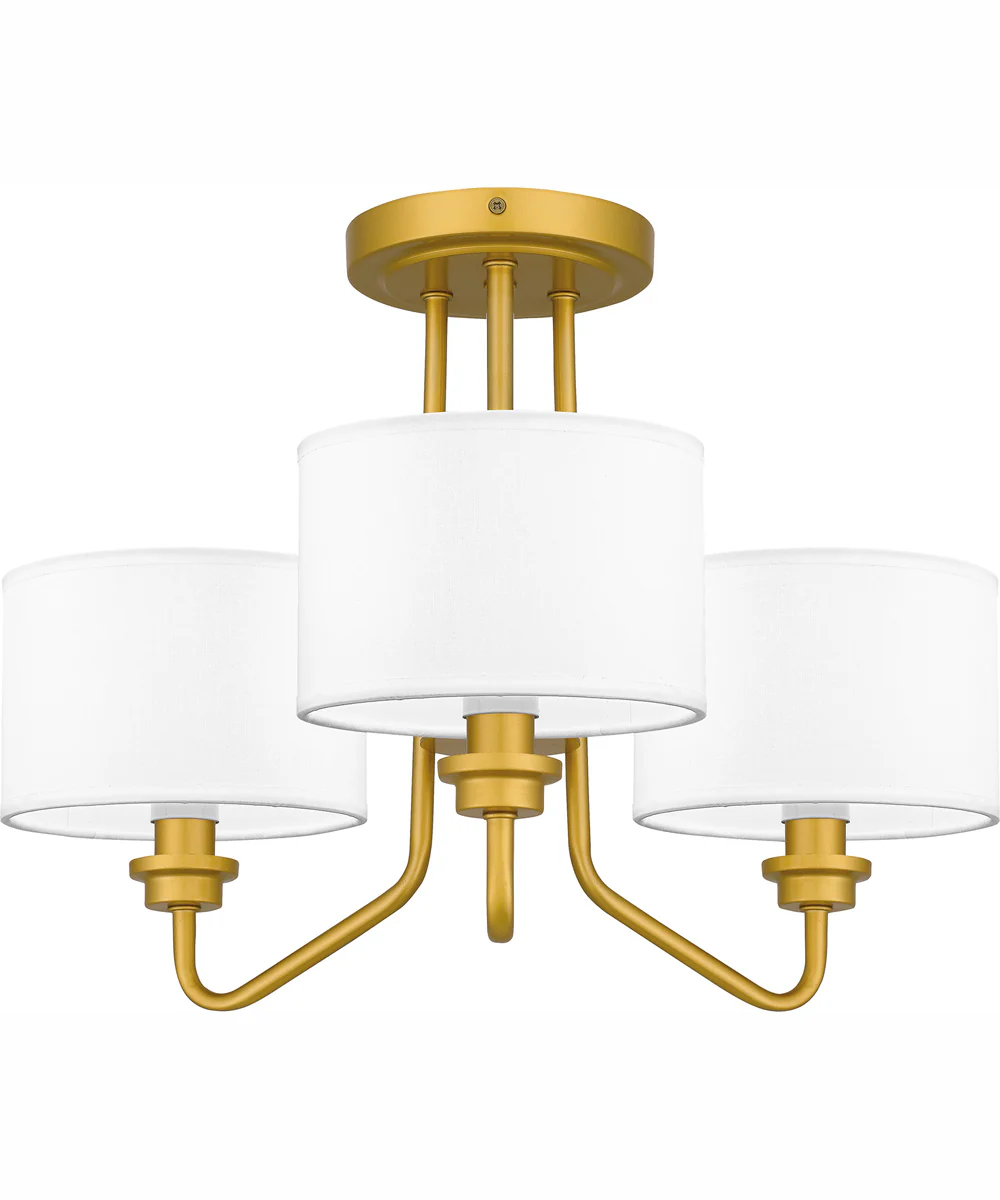 Quoizel Semi-Flush Mount Large 3-light Semi Flush Mount Painted Brass - Image 2