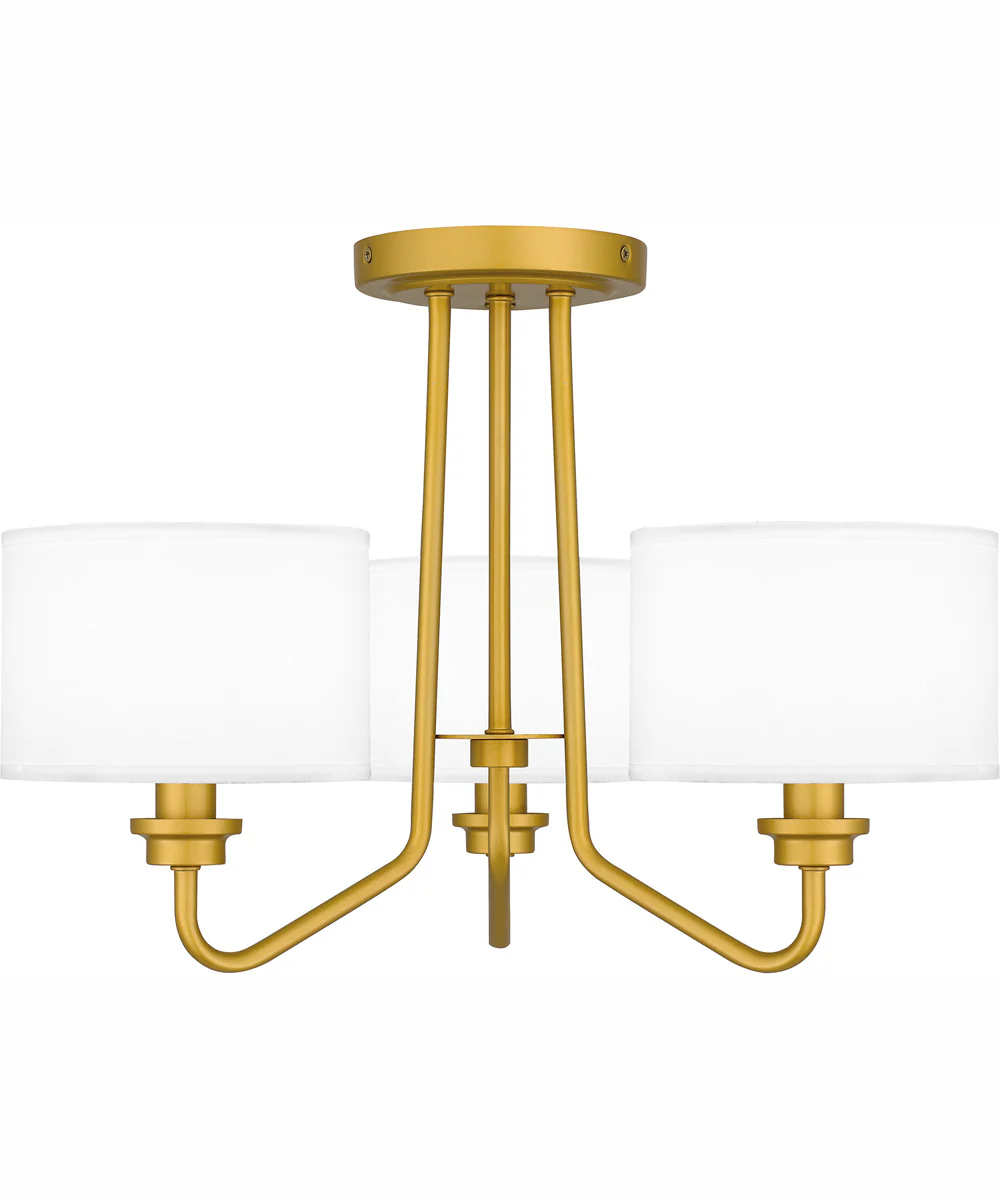 Quoizel Semi-Flush Mount Large 3-light Semi Flush Mount Painted Brass - Image 4