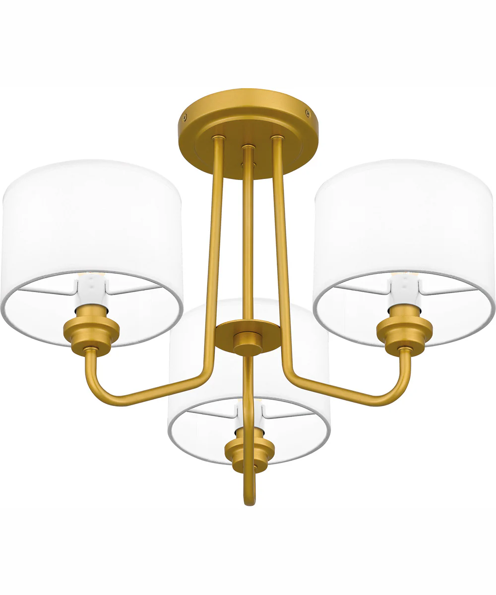 Quoizel Semi-Flush Mount Large 3-light Semi Flush Mount Painted Brass - Image 5