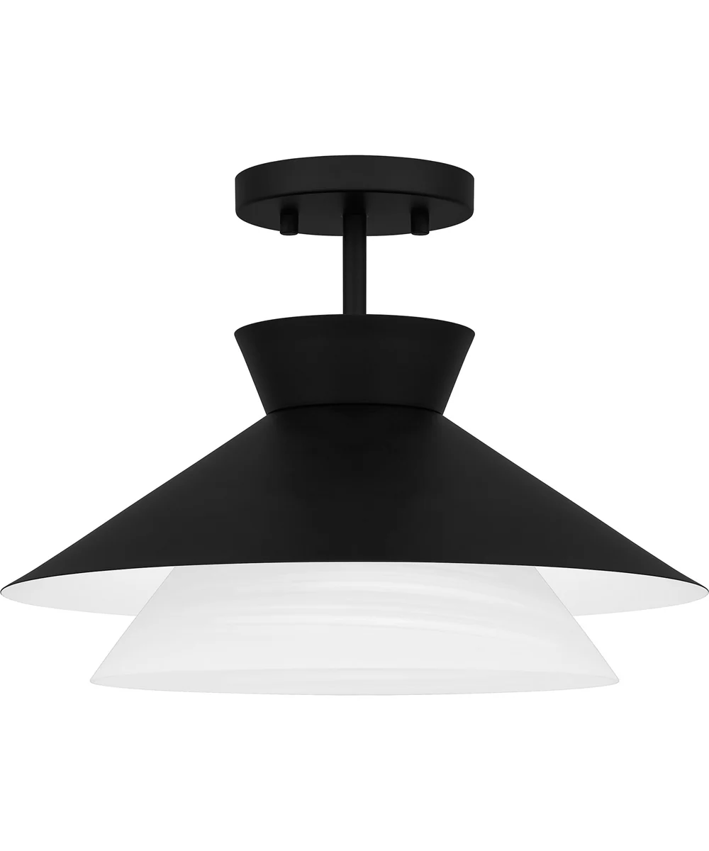 Quoizel Semi-Flush Mount Medium 1-light Semi Flush Mount Matte Black - Image 2