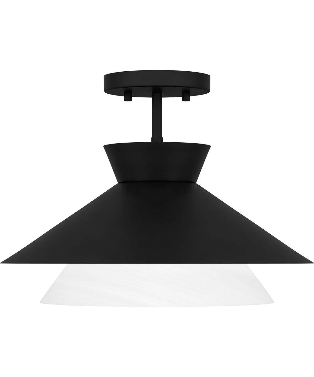 Quoizel Semi-Flush Mount Medium 1-light Semi Flush Mount Matte Black - Image 3