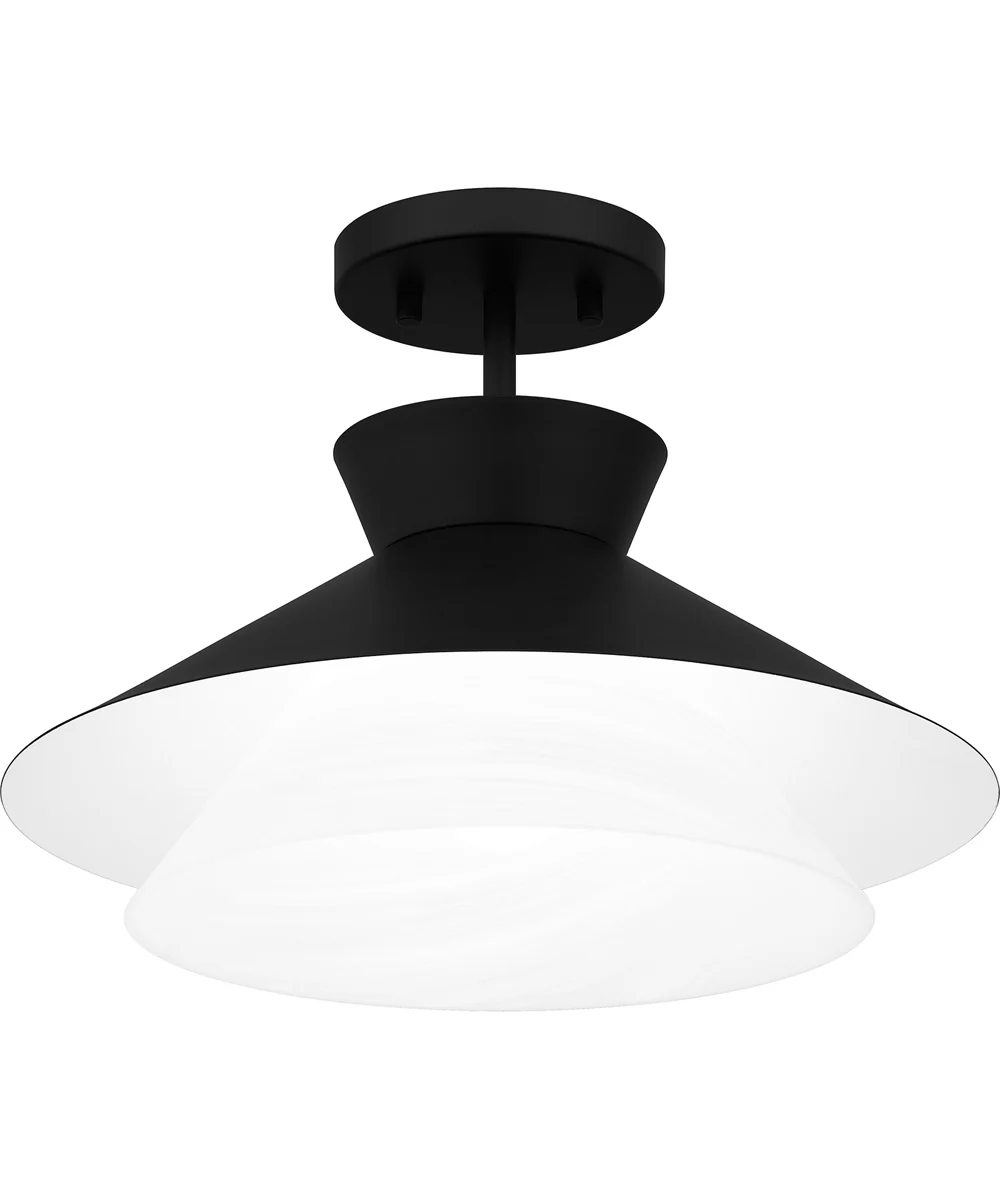 Quoizel Semi-Flush Mount Medium 1-light Semi Flush Mount Matte Black - Image 4