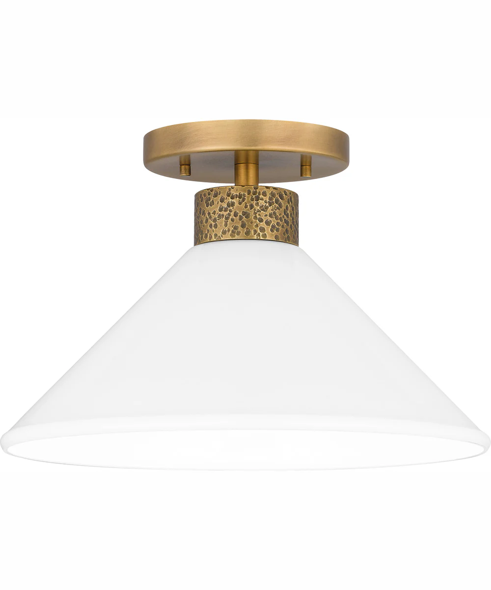Quoizel Semi-Flush Mount Medium 1-light Semi Flush Mount Weathered Brass - Image 2