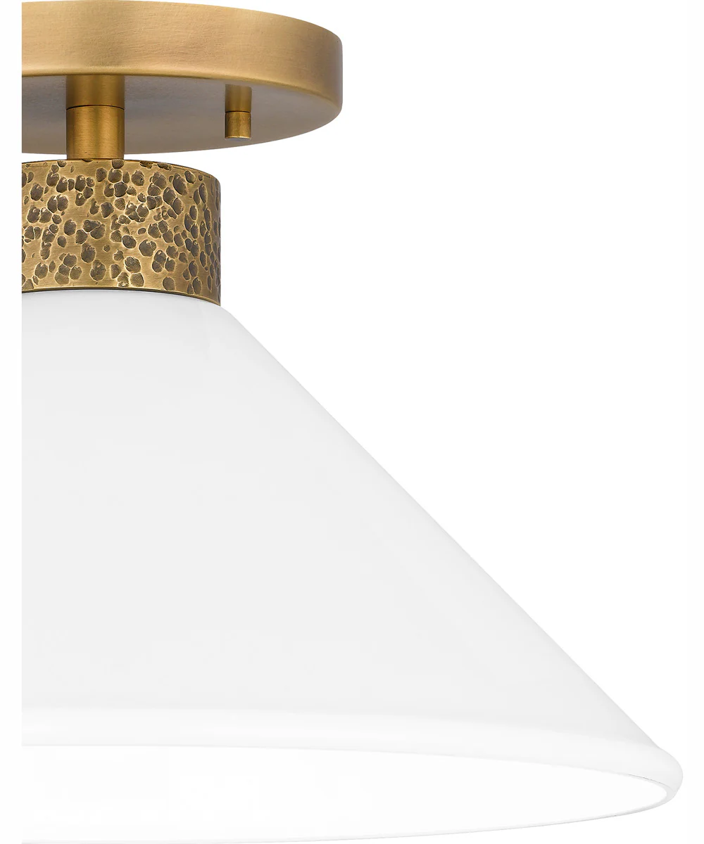 Quoizel Semi-Flush Mount Medium 1-light Semi Flush Mount Weathered Brass - Image 6