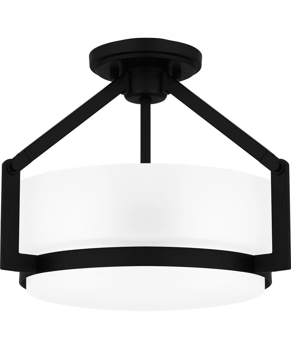 Quoizel Semi-Flush Mount Medium 2-light Semi Flush Mount Matte Black