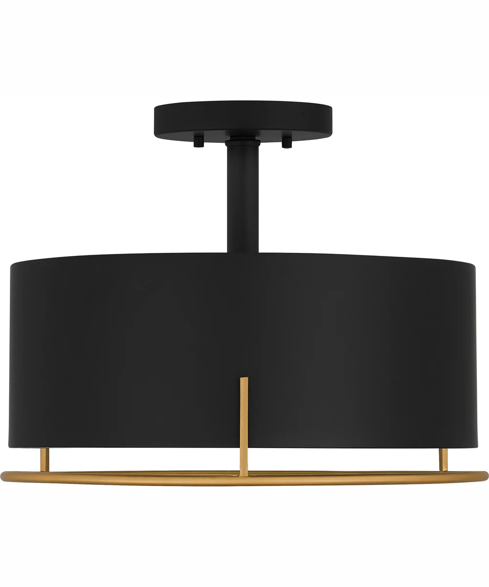Quoizel Semi-Flush Mount Medium 3-light Semi Flush Mount Matte Black - Image 4