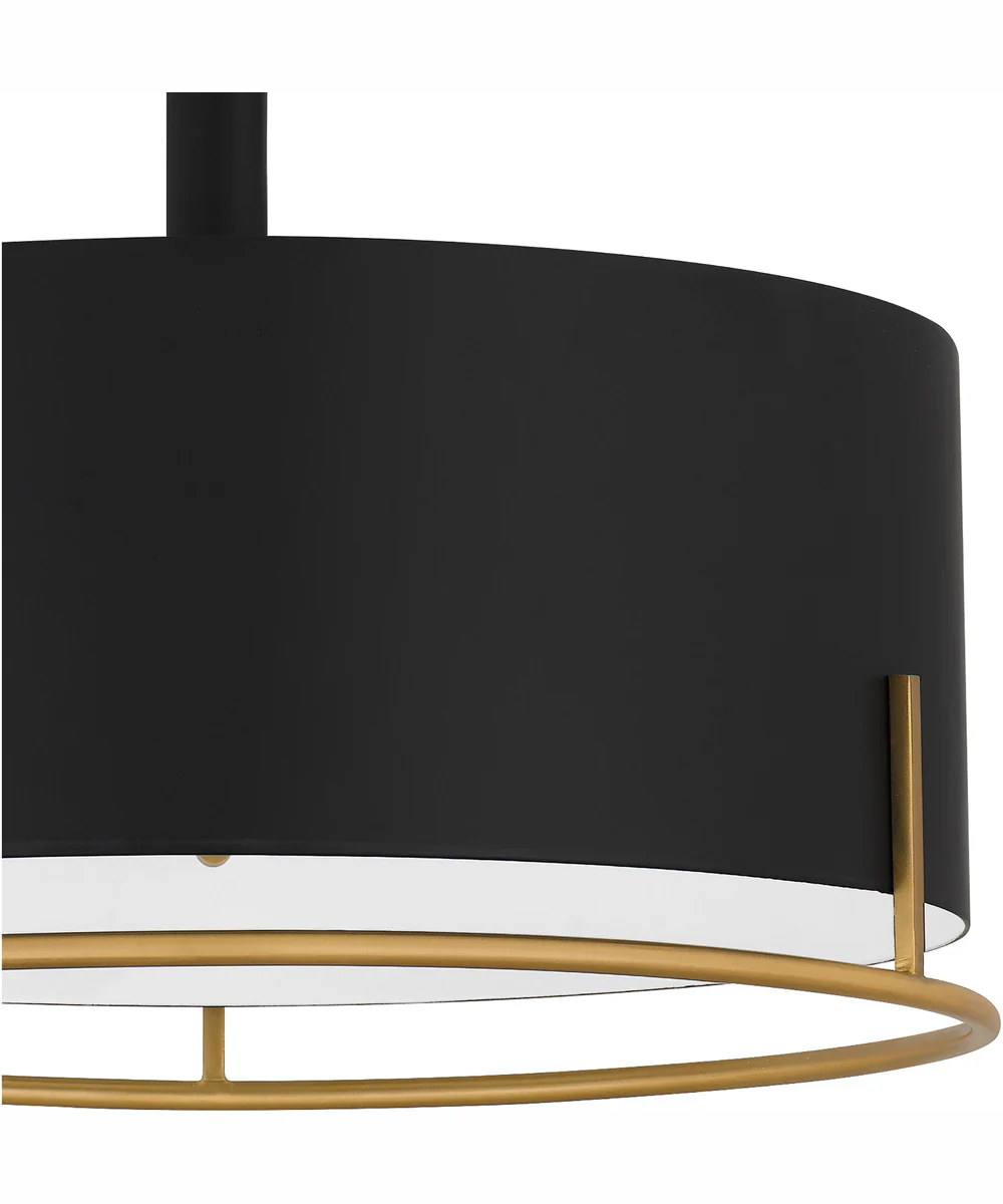 Quoizel Semi-Flush Mount Medium 3-light Semi Flush Mount Matte Black - Image 6