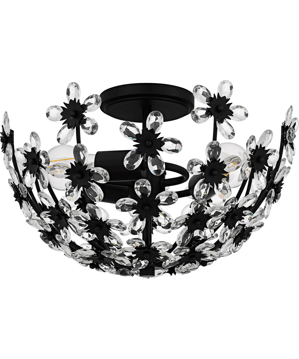 Quoizel Semi-Flush Mount Medium 3-light Semi Flush Mount Matte Black - Image 2
