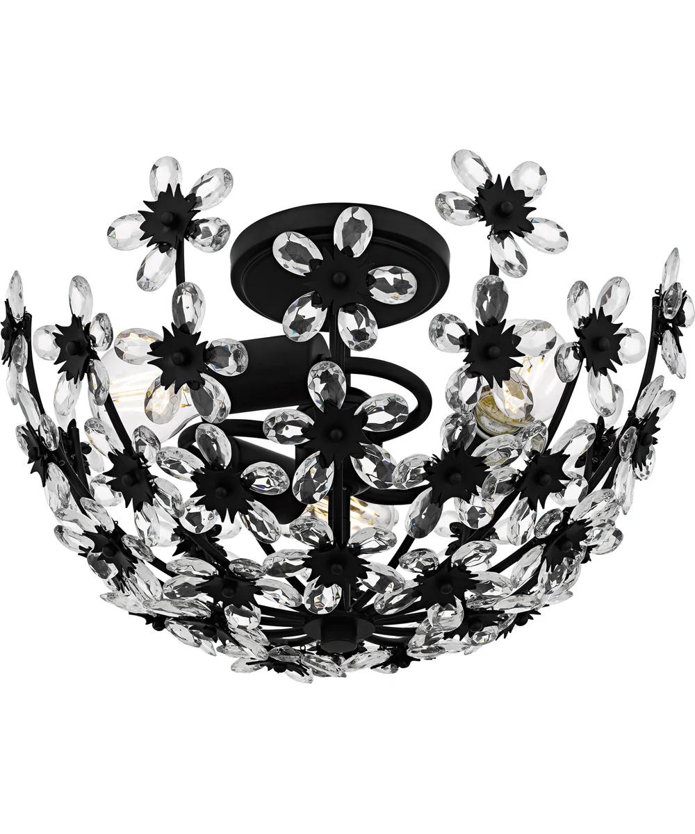 Quoizel Semi-Flush Mount Medium 3-light Semi Flush Mount Matte Black - Image 4