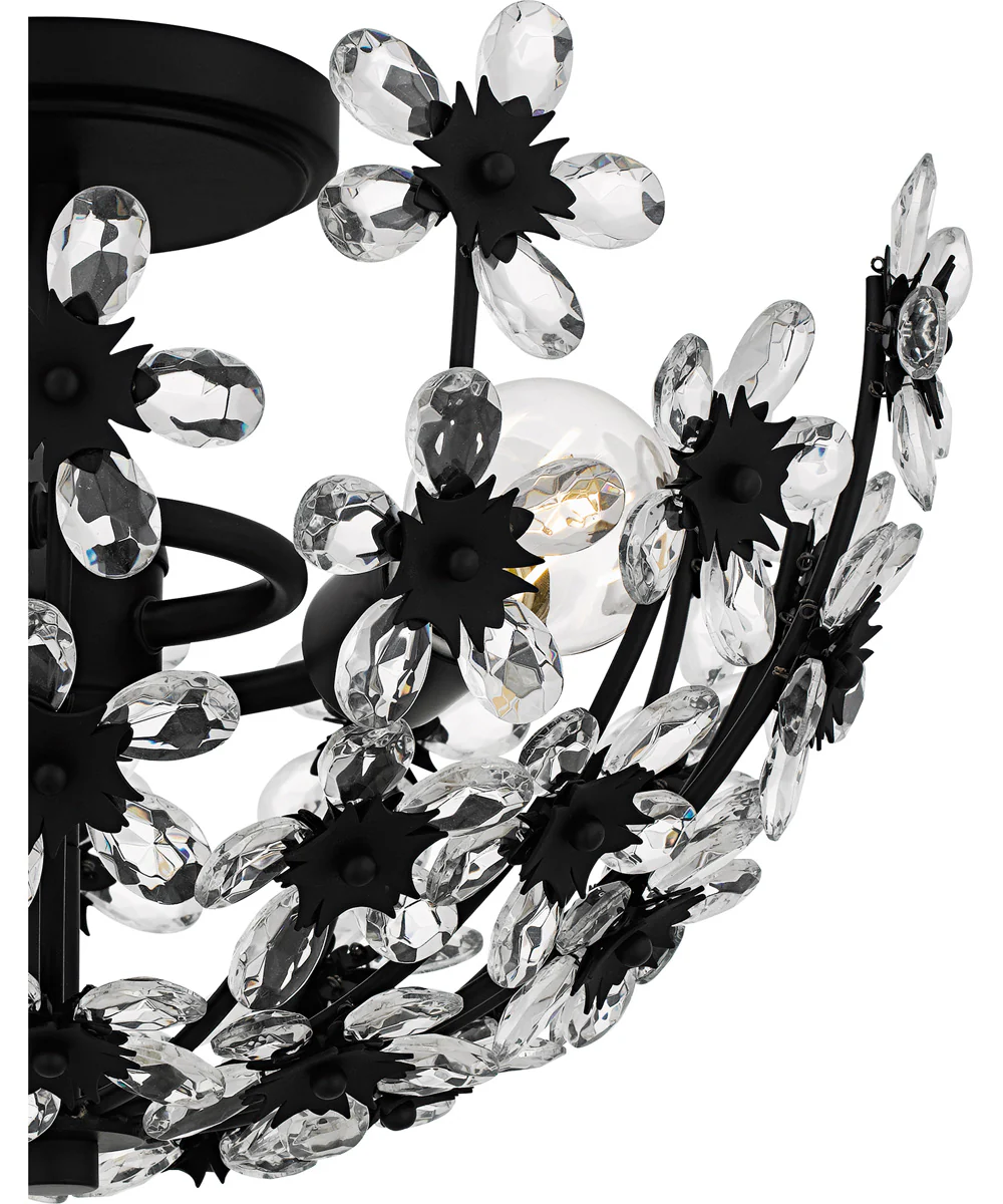 Quoizel Semi-Flush Mount Medium 3-light Semi Flush Mount Matte Black - Image 5