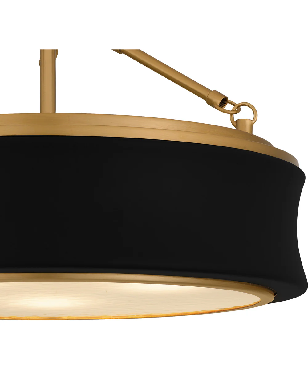 Quoizel Semi-Flush Mount Medium 3-light Semi Flush Mount Matte Black - Image 5