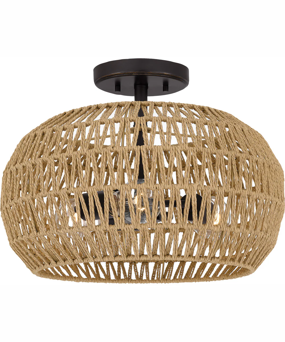 Quoizel Semi-Flush Mount Medium 3-light Semi Flush Mount Palladian Bronze - Image 2