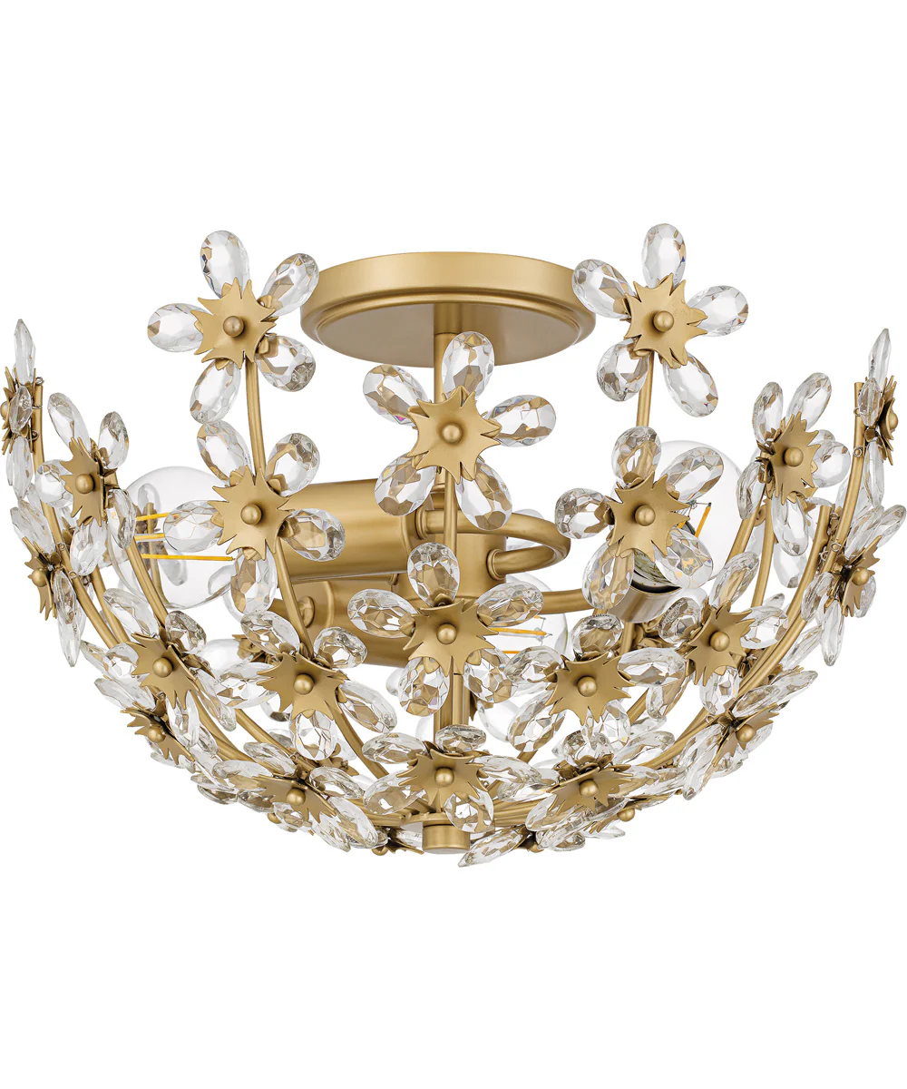 Quoizel Semi-Flush Mount Medium 3-light Semi Flush Mount Soft Gold - Image 2