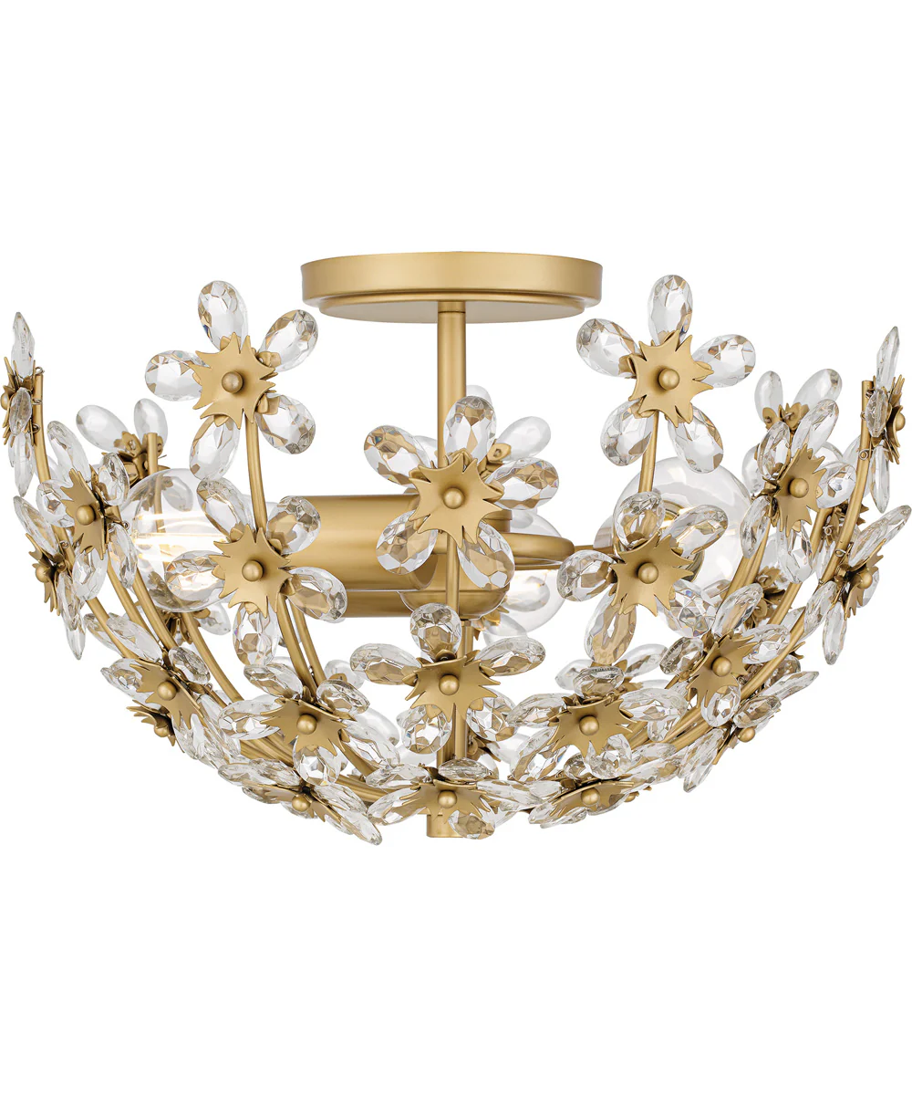 Quoizel Semi-Flush Mount Medium 3-light Semi Flush Mount Soft Gold - Image 3