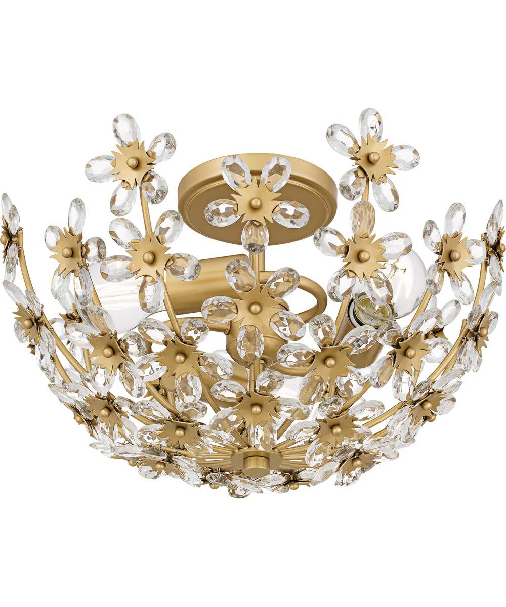 Quoizel Semi-Flush Mount Medium 3-light Semi Flush Mount Soft Gold - Image 4