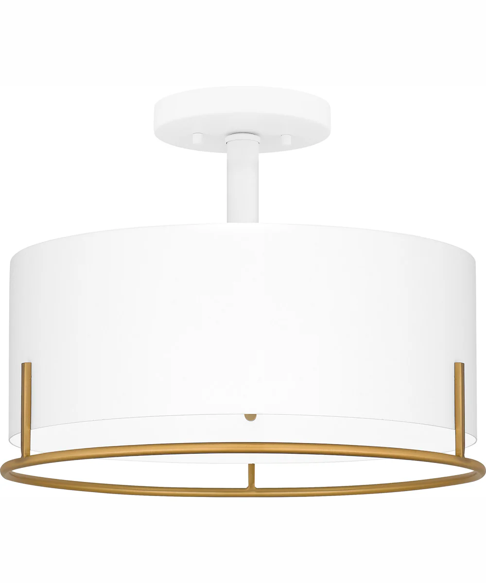 Quoizel Semi-Flush Mount Medium 3-light Semi Flush Mount White - Image 2