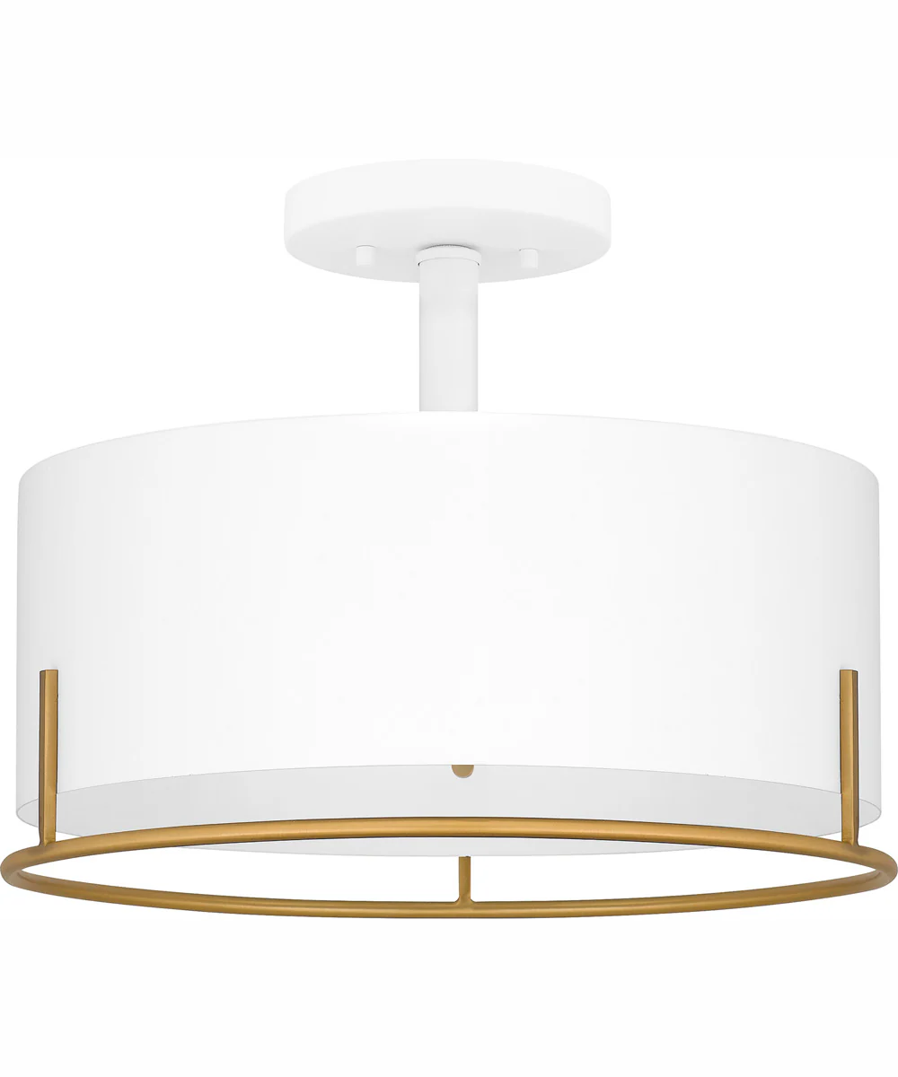 Quoizel Semi-Flush Mount Medium 3-light Semi Flush Mount White - Image 3